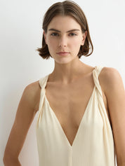 Bondi Born | Ardea Twist Shoulder Maxi Dress - Pearl