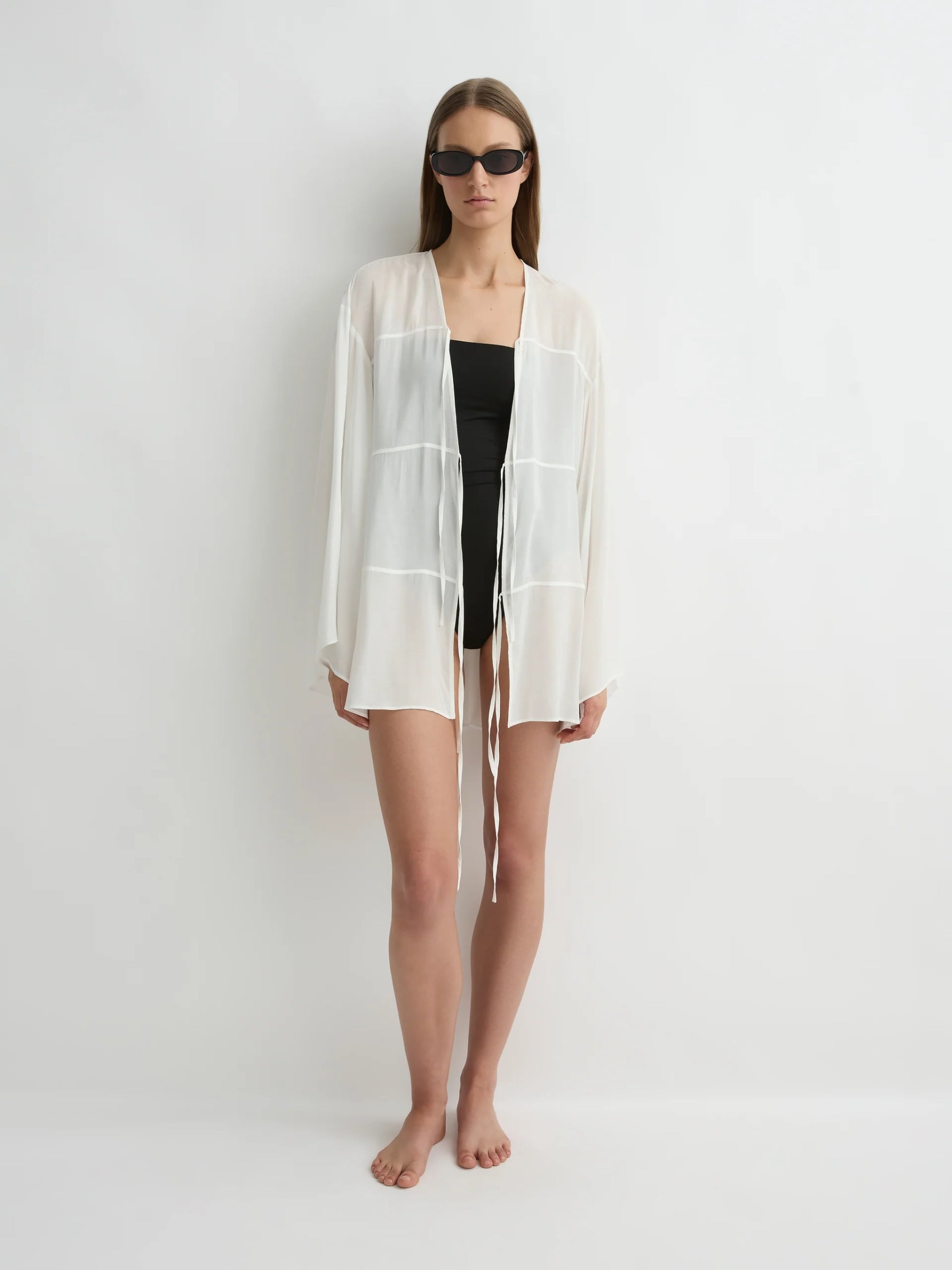 Bondi Born | Cremona Tie-Front Mini Coverup - White