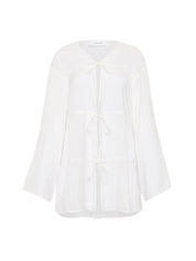 Bondi Born | Cremona Tie-Front Mini Coverup - White