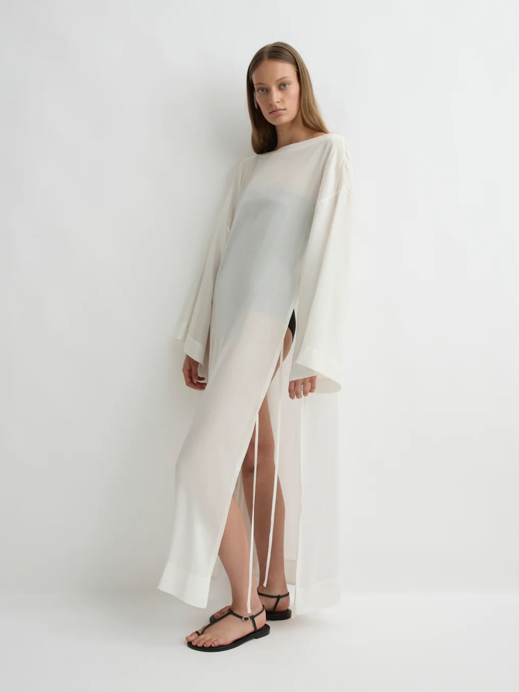 Bondi Born | Cremona Tie-Side Maxi Coverup - White