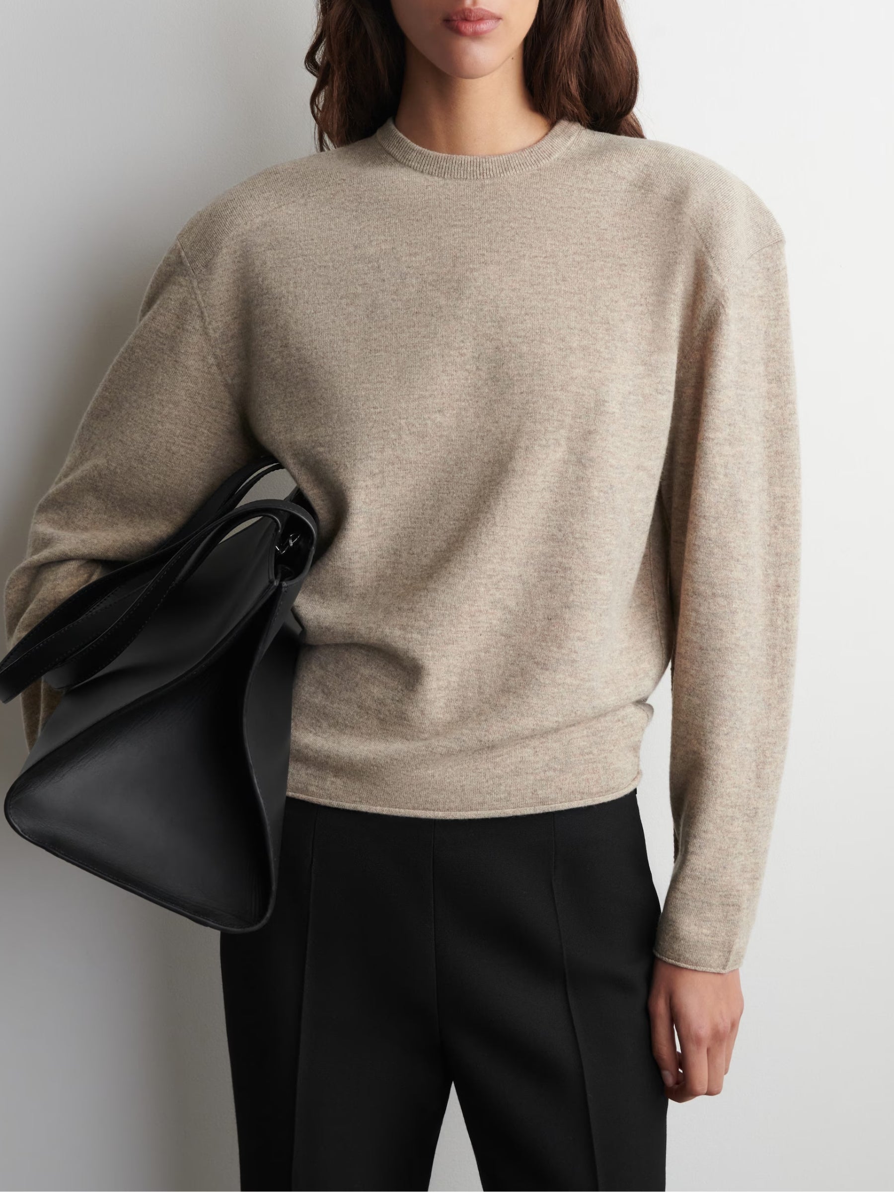 Clean Cut Regular Long Sleeve T-Shirt in White | COS