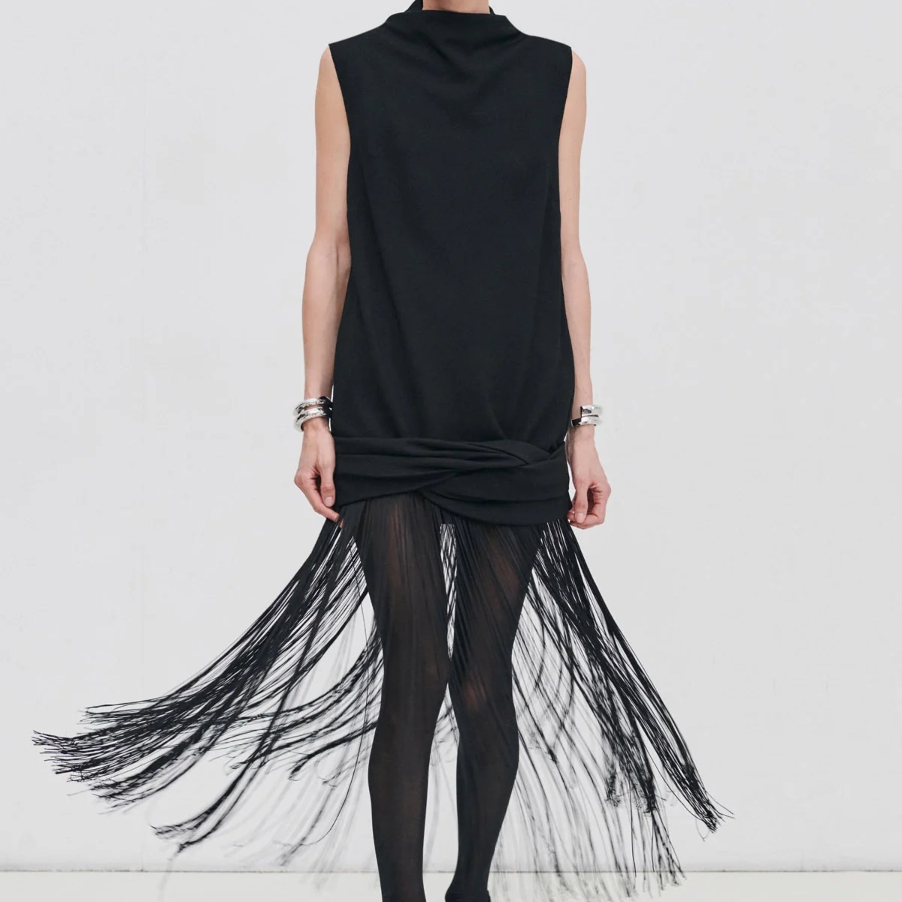 Camilla and Marc Black Starling Fringe Dress