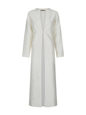 Chan Luu | Dupioni Collarless Coat White