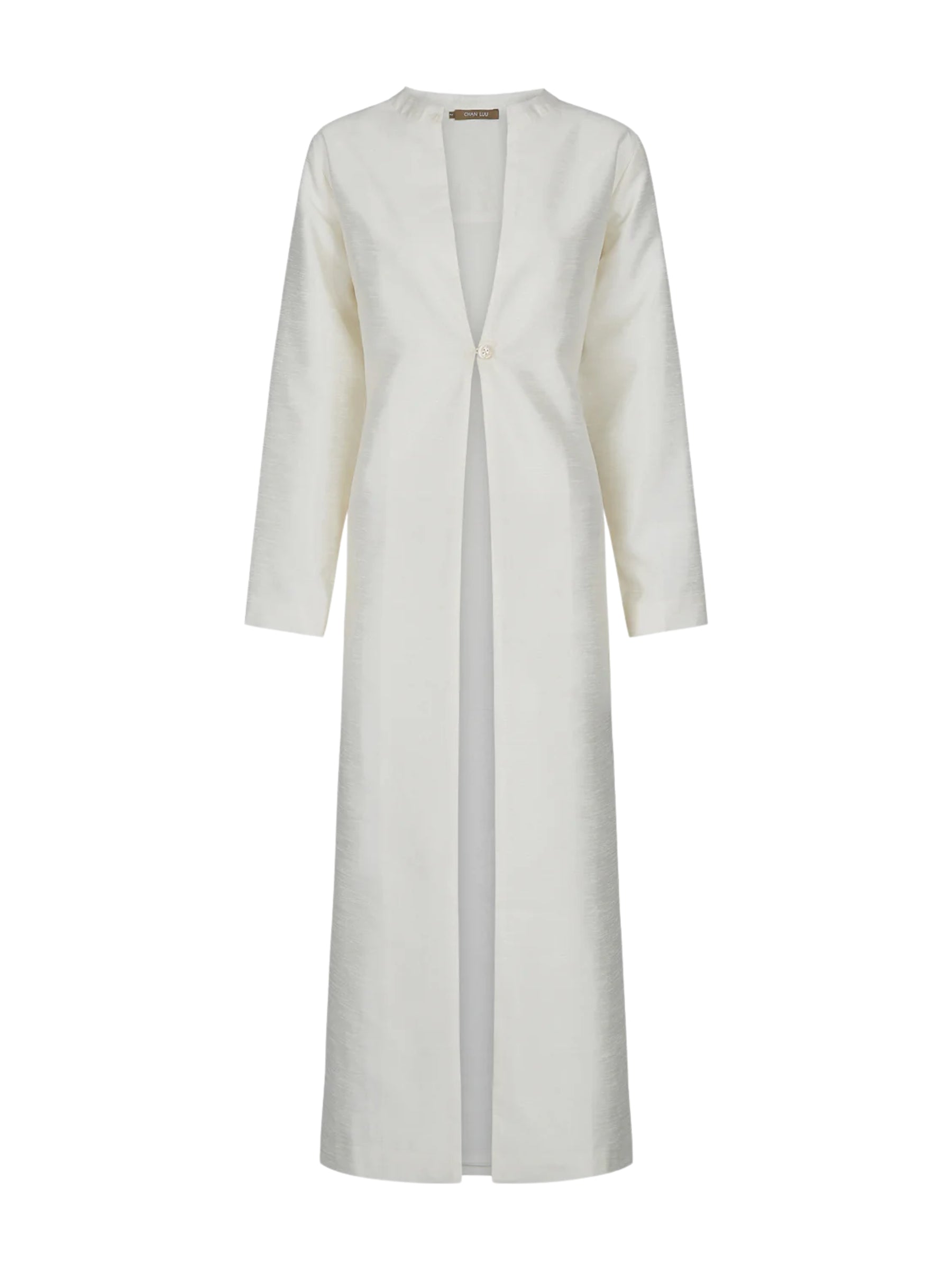 Chan Luu | Dupioni Collarless Coat White