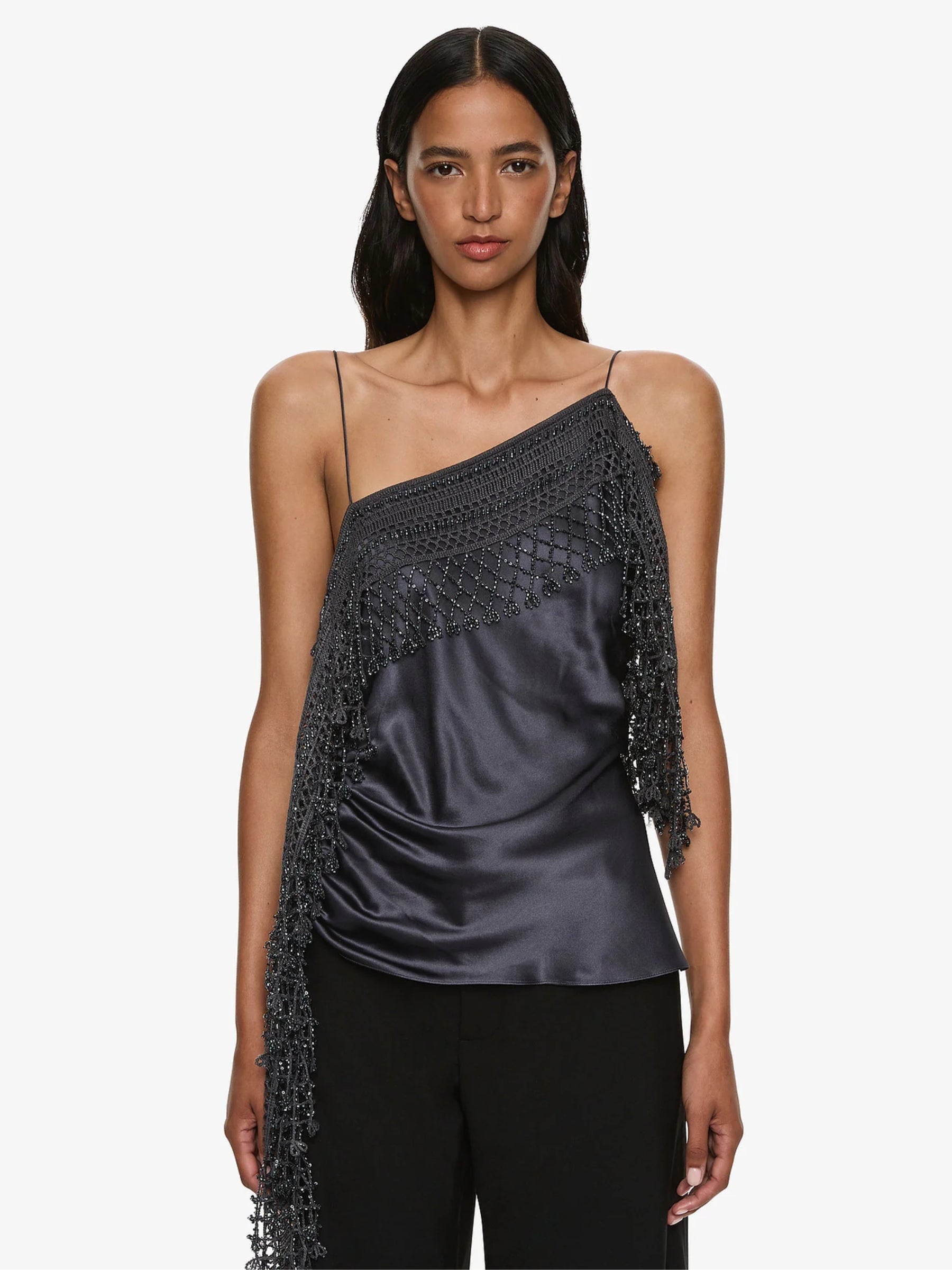 Christopher Esber Droplet Bead Crochet Trimmed Cami