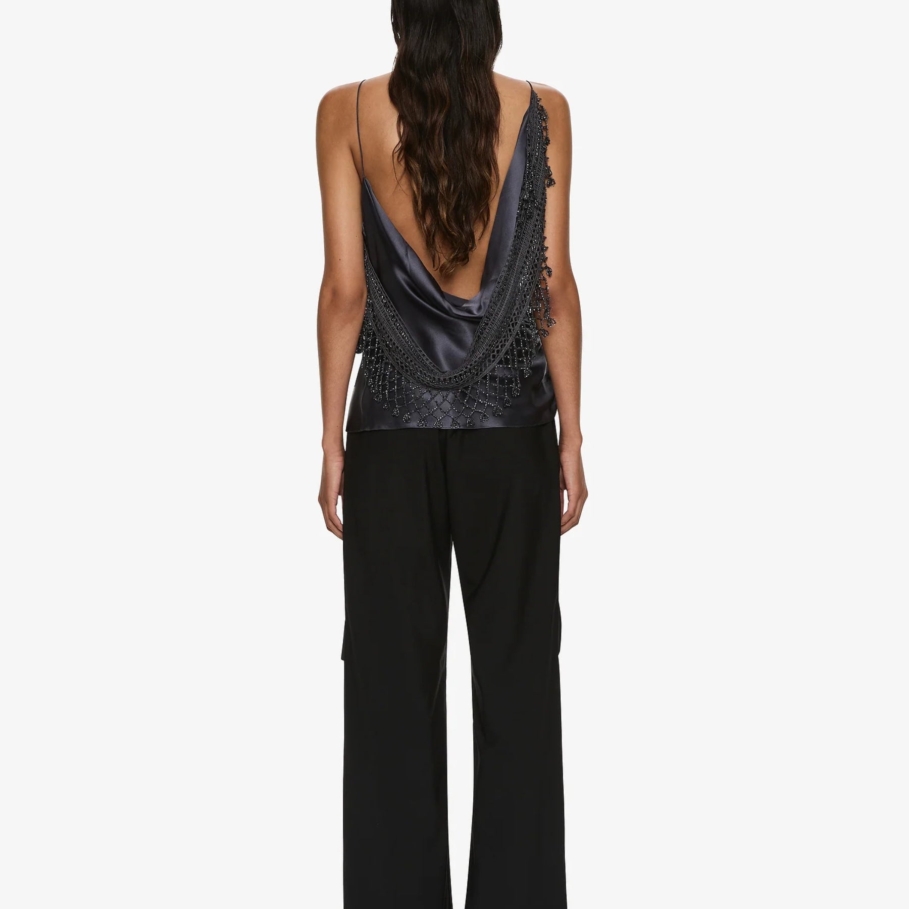 Christopher Esber Droplet Bead Crochet Trimmed Cami