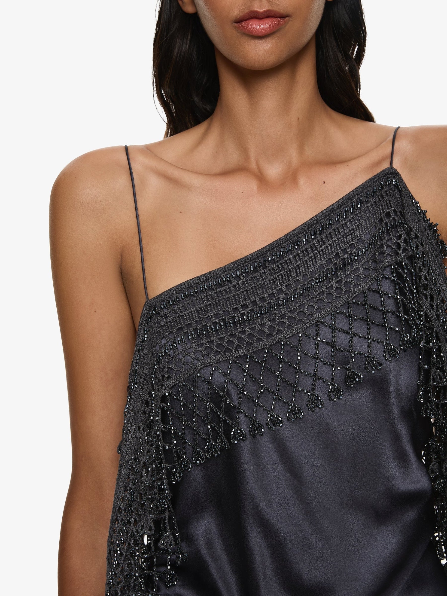 Christopher Esber Droplet Bead Crochet Trimmed Cami