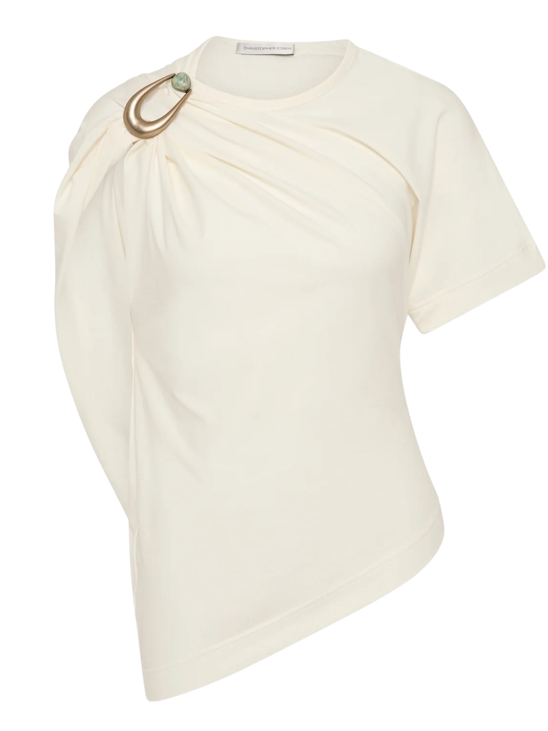 Christopher Esber Stone Pin Tee in White – The UNDONE