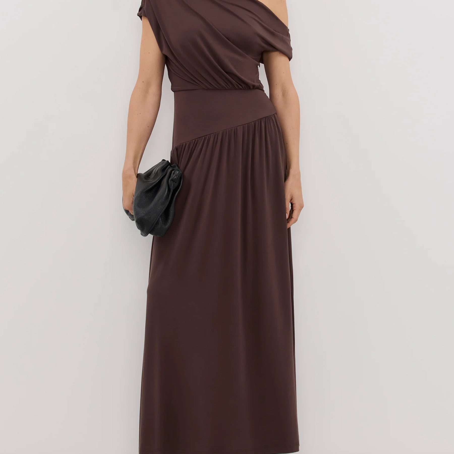 DISSH | Elsie Choc Modal Asym Maxi Dress