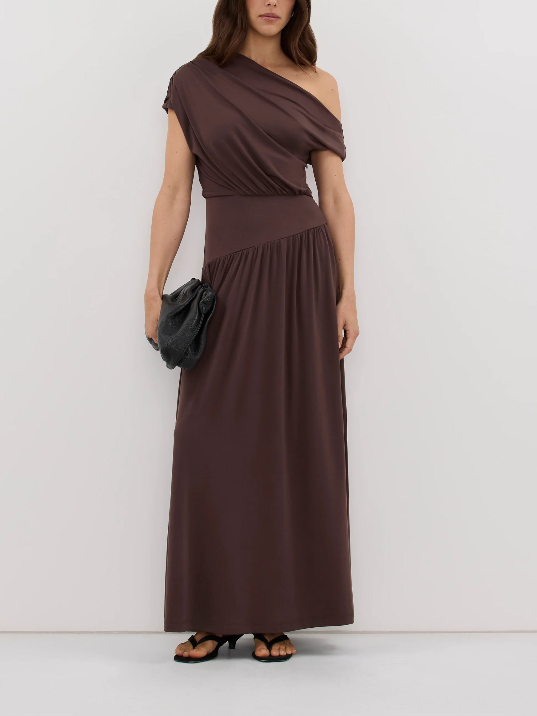 DISSH | Elsie Choc Modal Asym Maxi Dress
