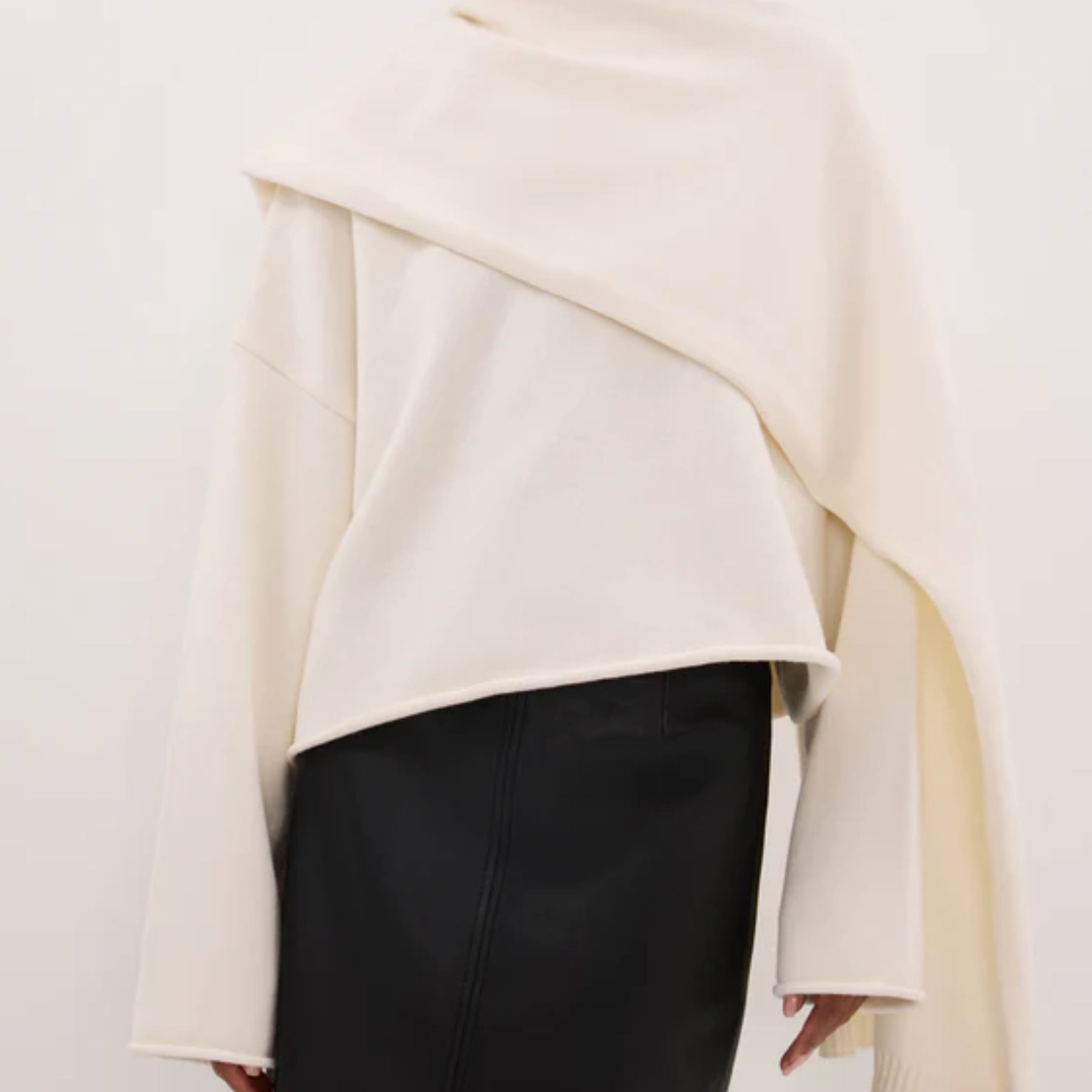 DISSH | ANDIE IVORY SCARF KNIT JUMPER