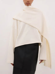 DISSH | ANDIE IVORY SCARF KNIT JUMPER