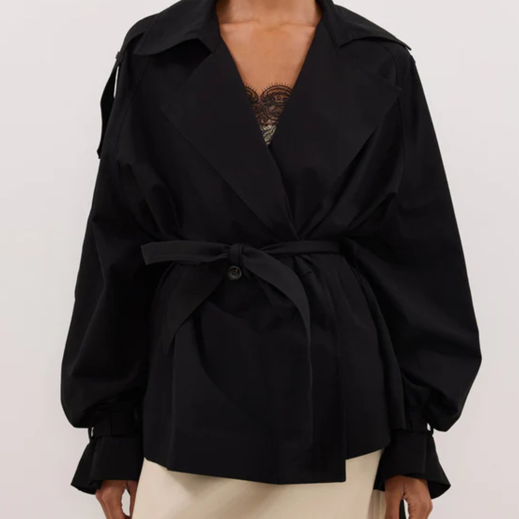 DISSH | NINA BLACK LIGHTWEIGHT MINI TRENCH