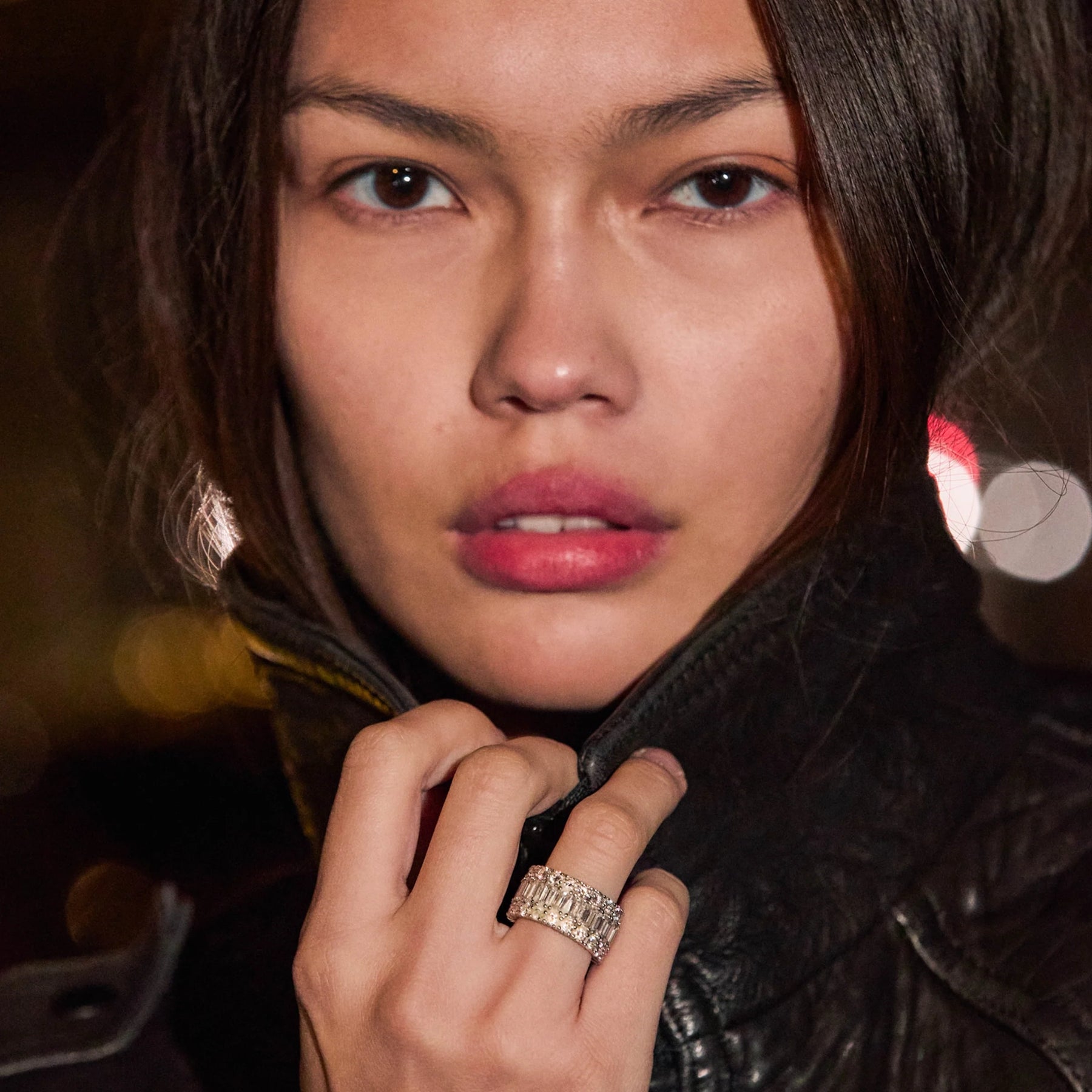 Dorsey Maxime Three-Row Ring in Moissanite