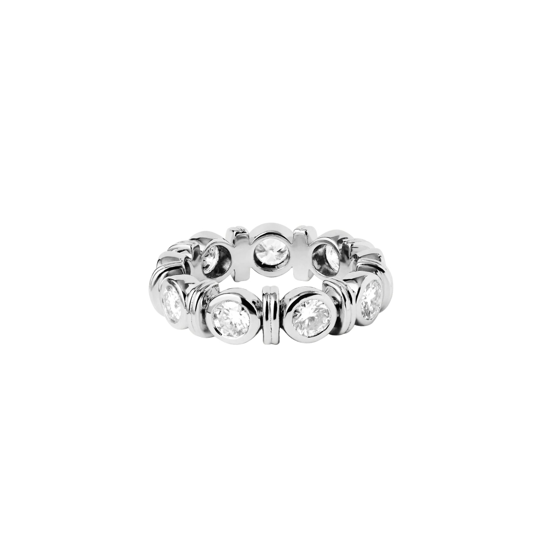 Dorsey Rhen Round-Cut Ring Moissanite in Silver