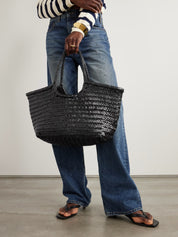 Dragon Diffusion Nantucket black large woven leather tote