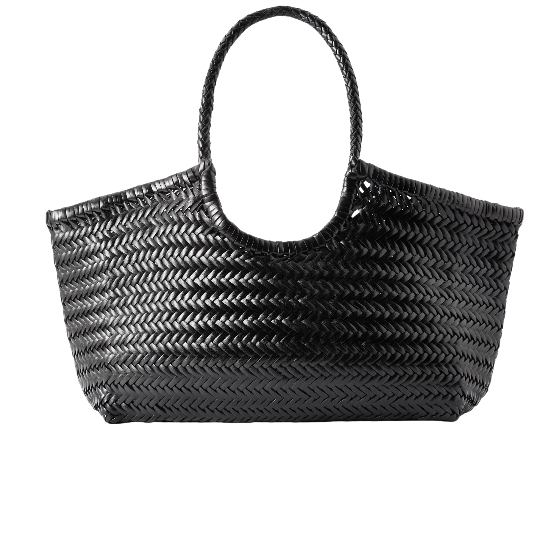 Dragon Diffusion Nantucket black large woven leather tote