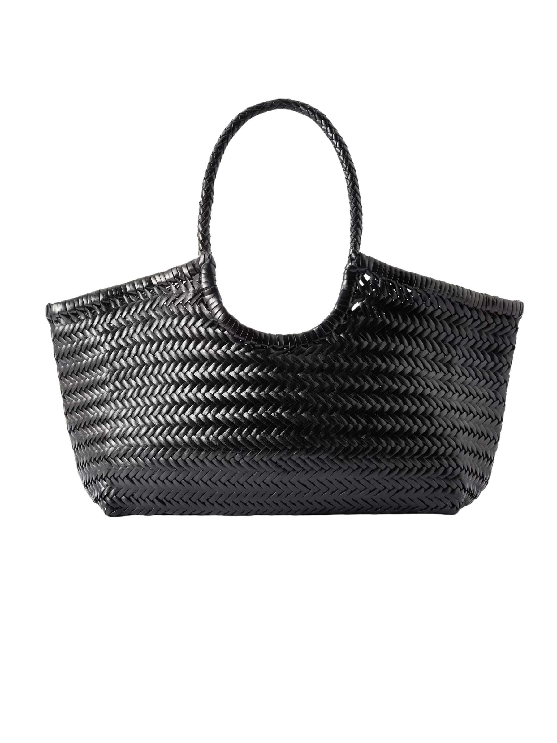 Dragon Diffusion Nantucket black large woven leather tote