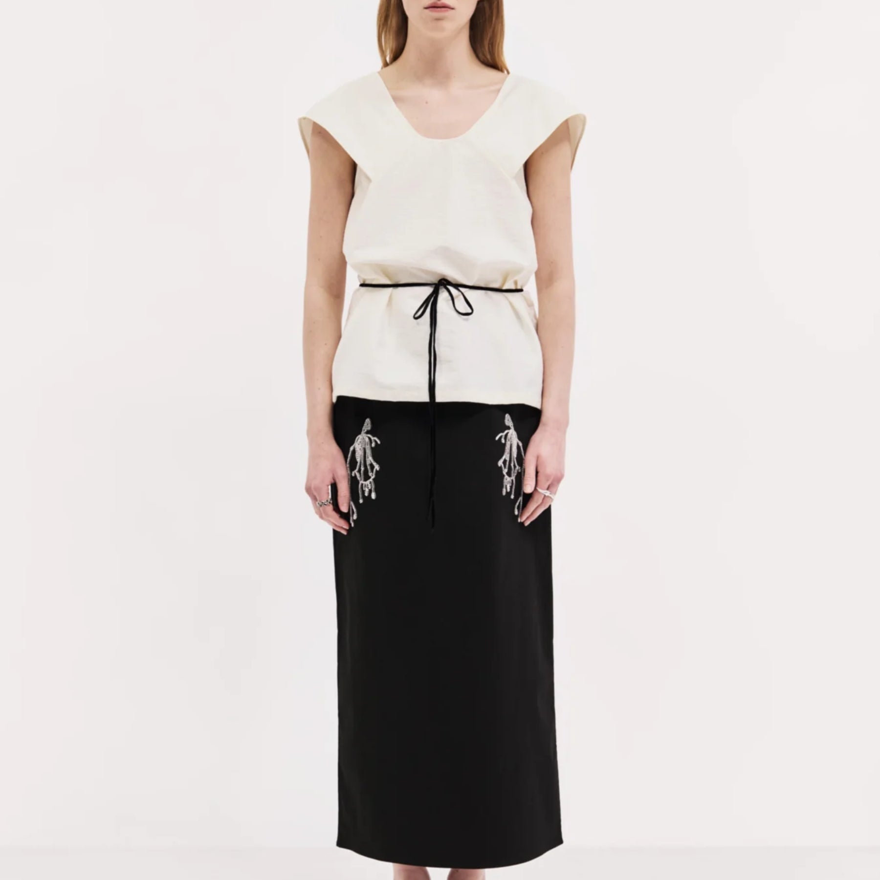 Harris Tapper | Camilla Skirt in Brushed Cotton - Black
