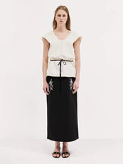 Harris Tapper | Camilla Skirt in Brushed Cotton - Black