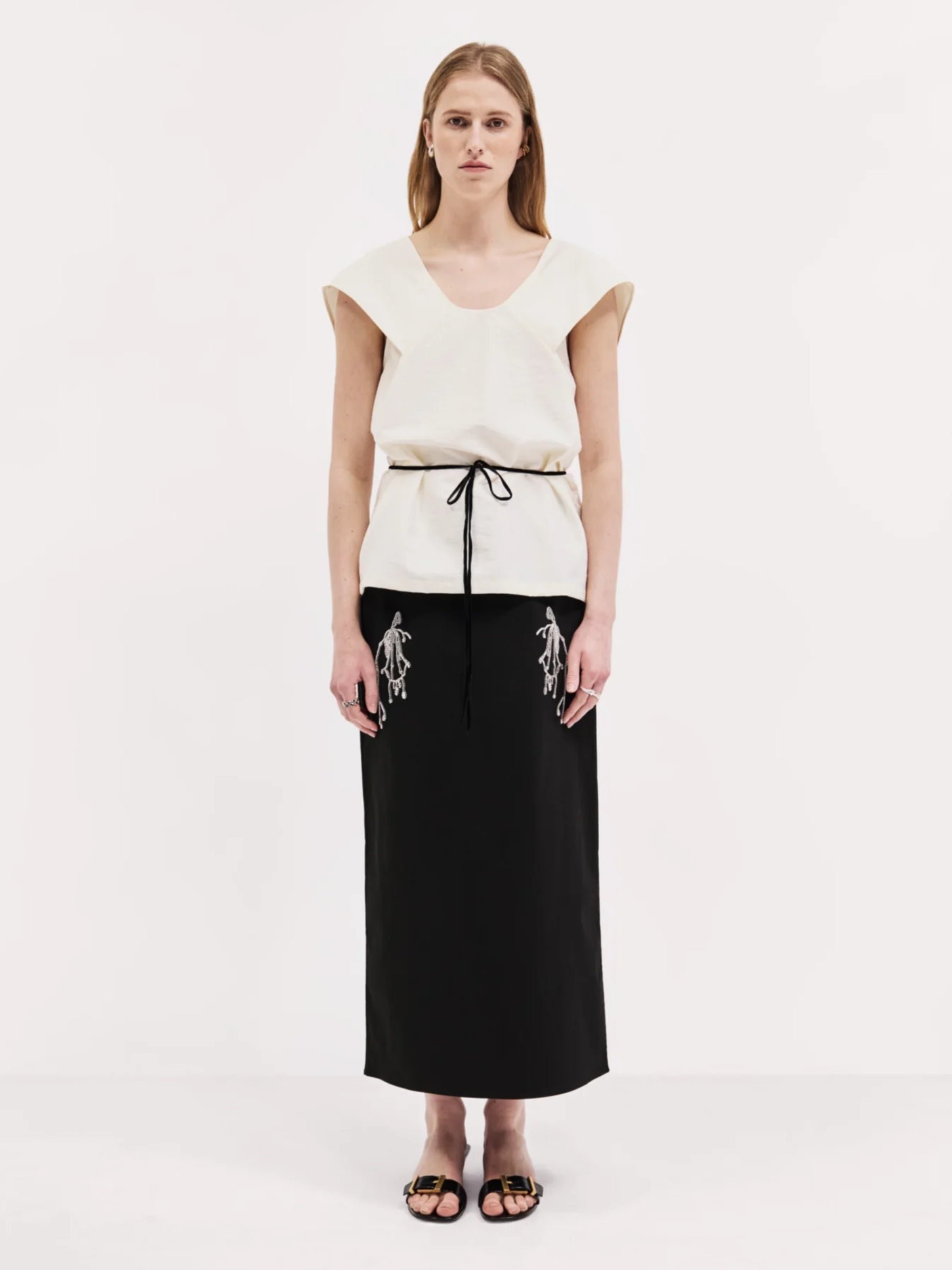 Harris Tapper | Camilla Skirt in Brushed Cotton - Black