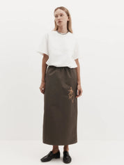 Harris Tapper |Camilla Skirt in Laminated Nylon in brown