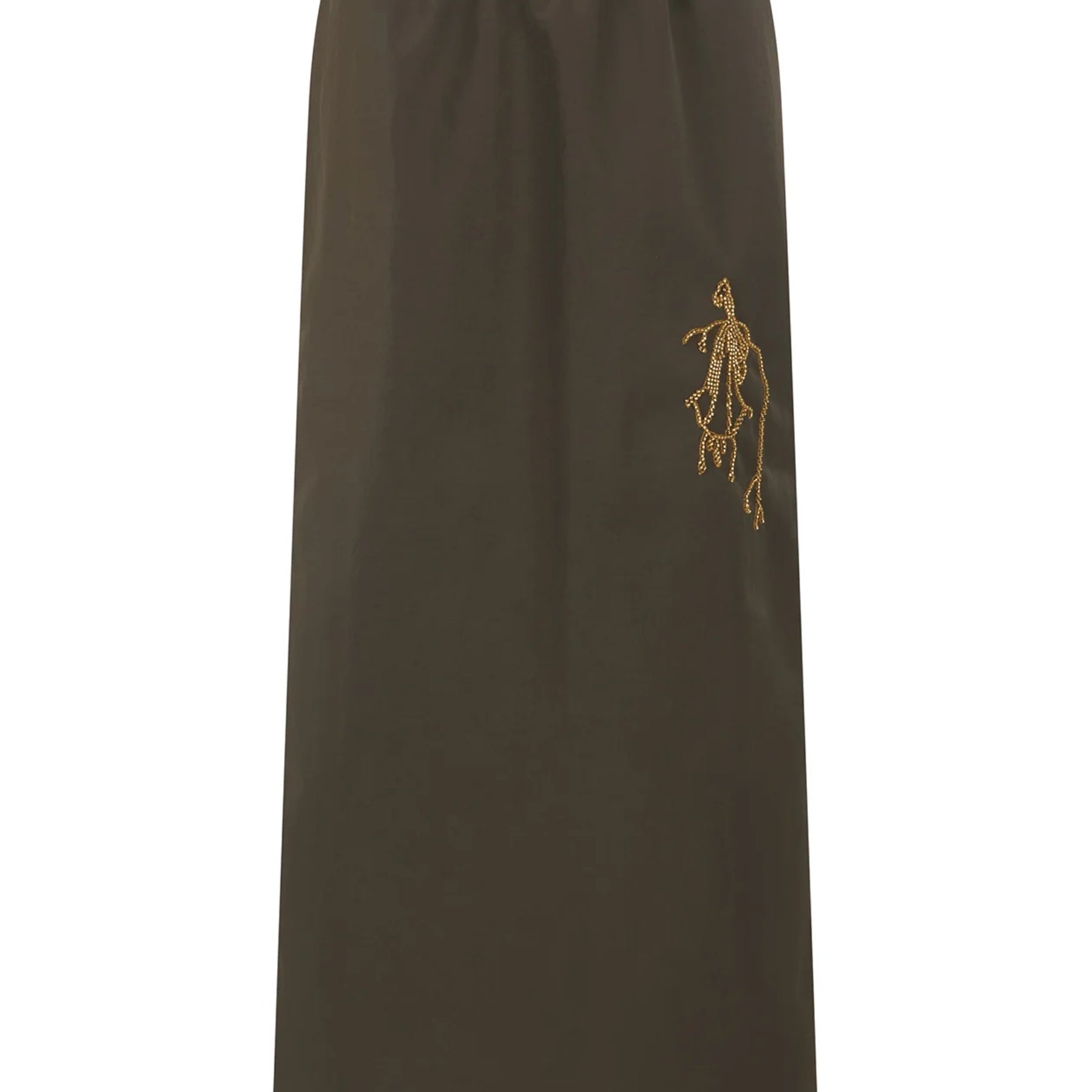 Harris Tapper |Camilla Skirt in Laminated Nylon in brown