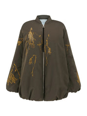 Harris Tapper | Chloe Jacket in Laminated Nylon in Brown