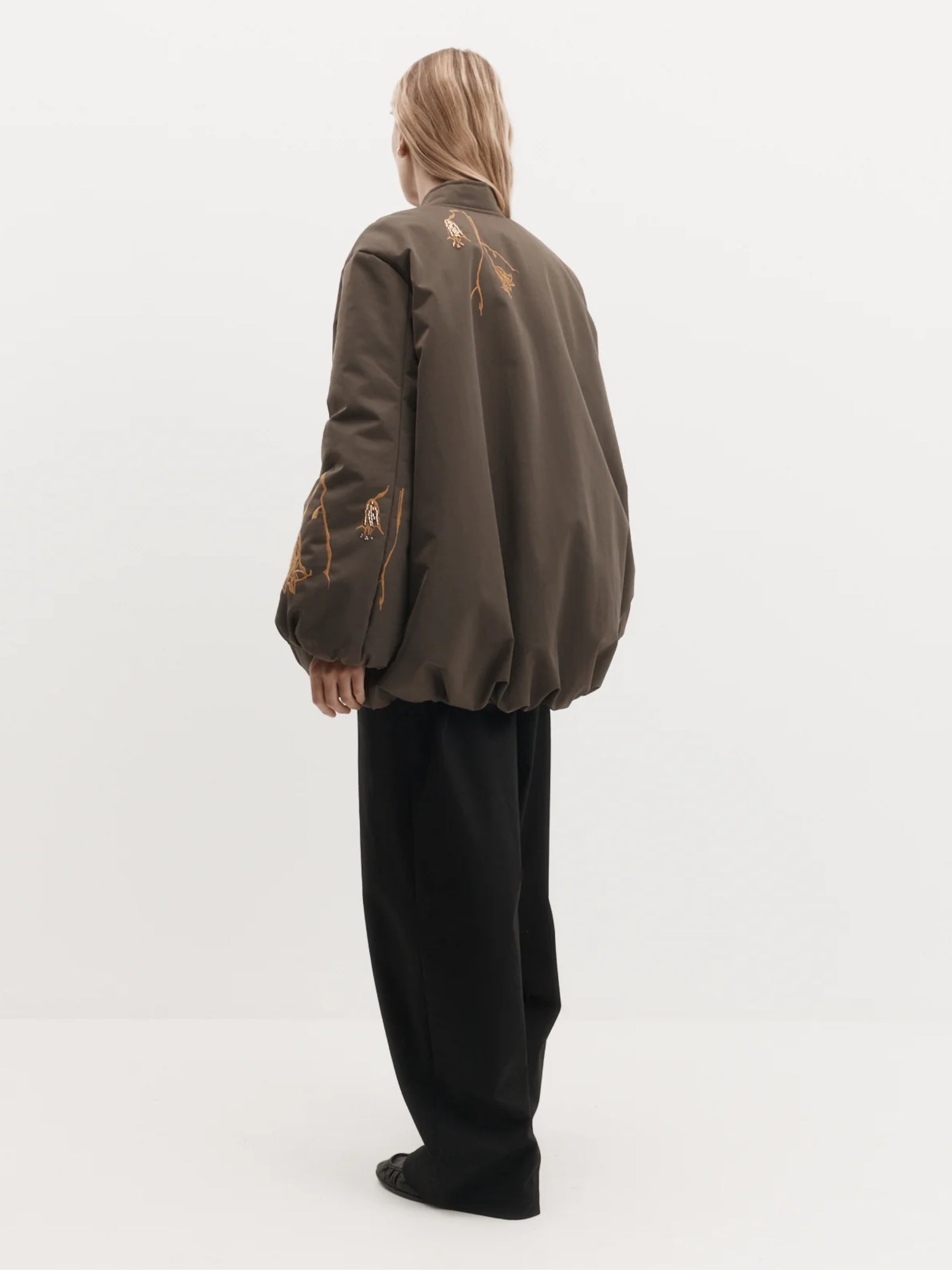 Harris Tapper | Chloe Jacket in Laminated Nylon in Brown