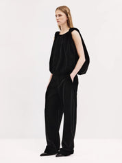 Harris Tapper Black Velvet Knot Top 