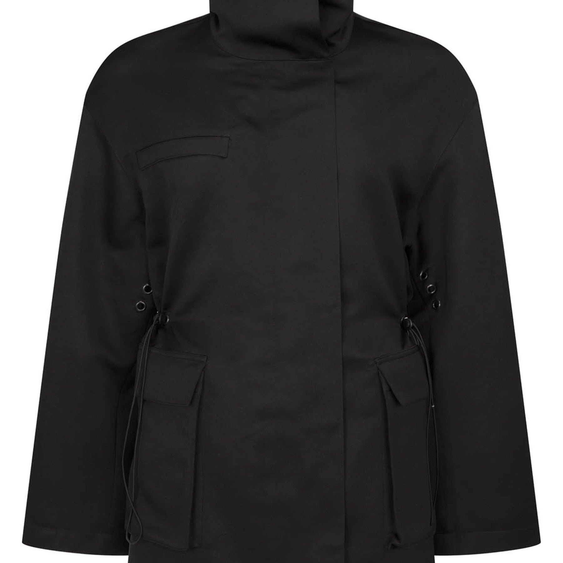 Harris Tapper Balmoral Parka in Black Satin