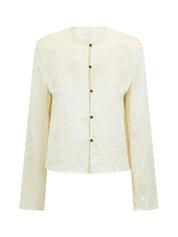 Harris Tapper Eileen Top in Ivory Jacquard Satin