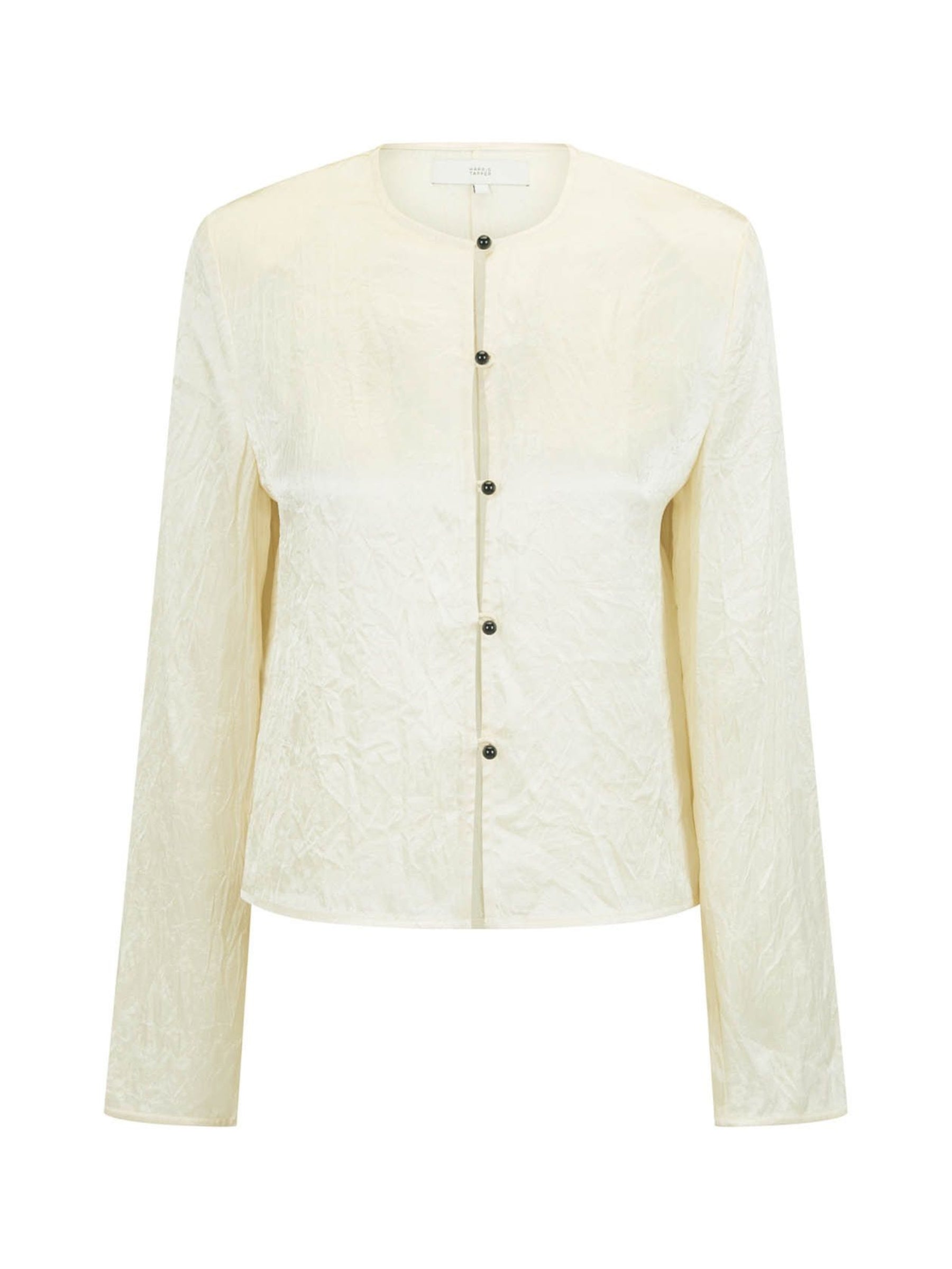 Harris Tapper Eileen Top in Ivory Jacquard Satin