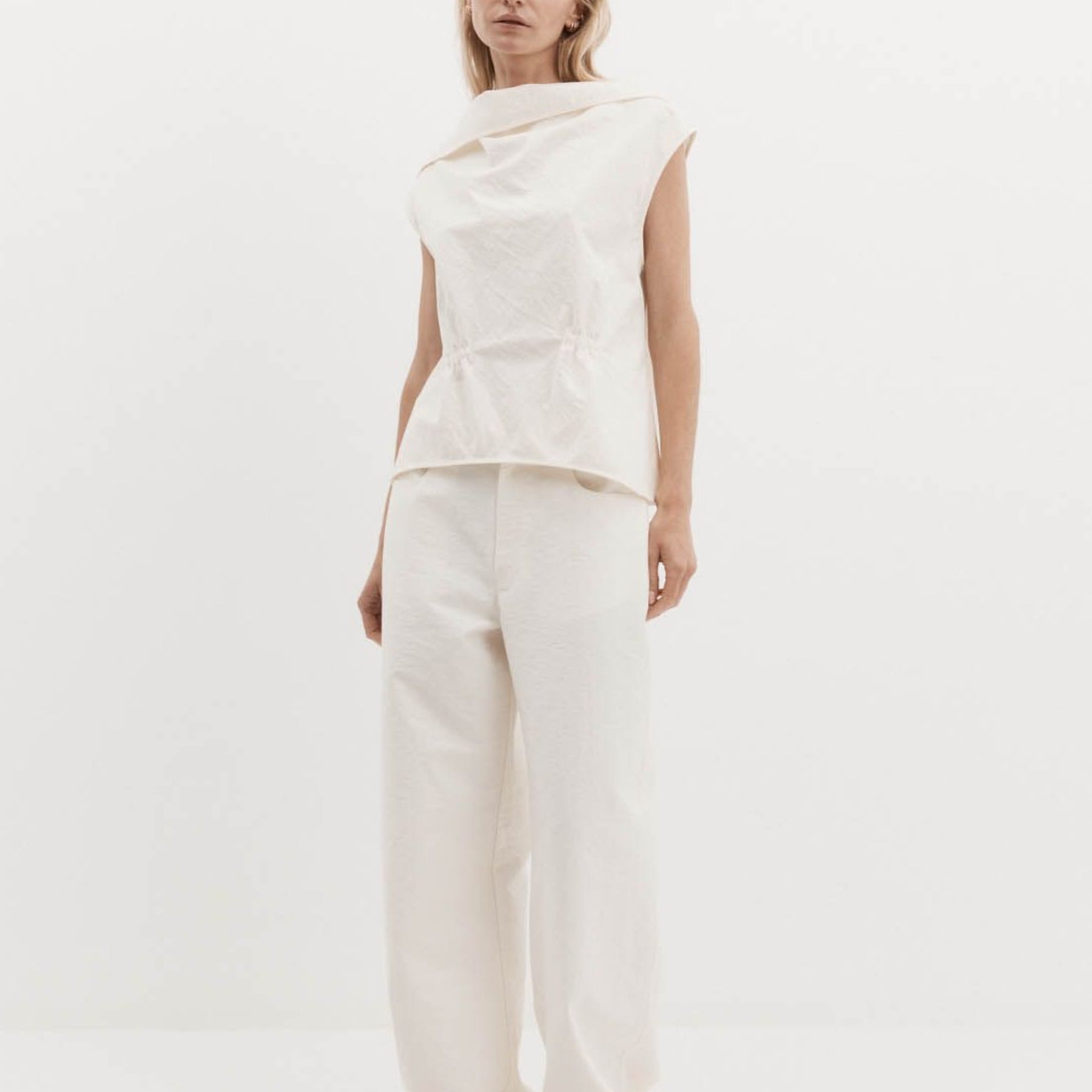 Harris Tapper Seraphina Top in Ivory Washed Cotton