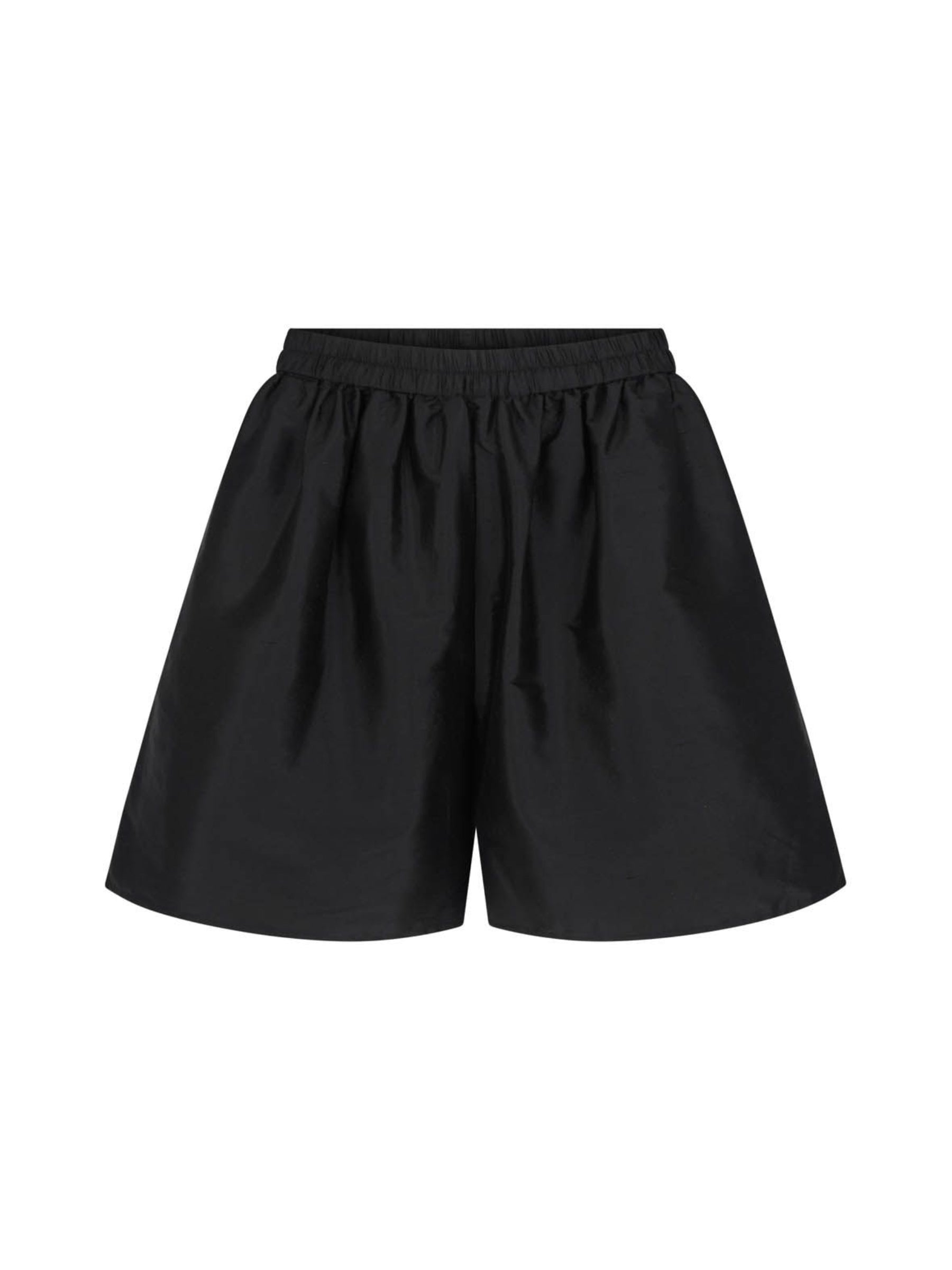 Harris Tapper Voluminous Short in Black Silk Taffeta