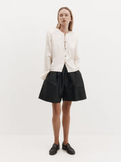 Harris Tapper Voluminous Short in Black Silk Taffeta
