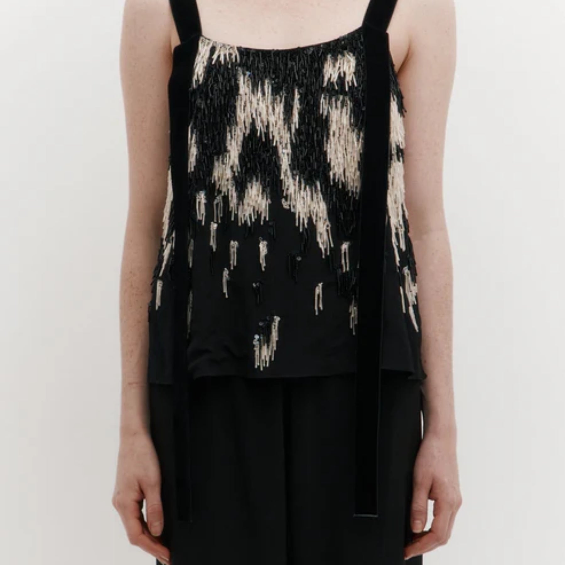 Harris Tapper Black Velvet Knot Top 