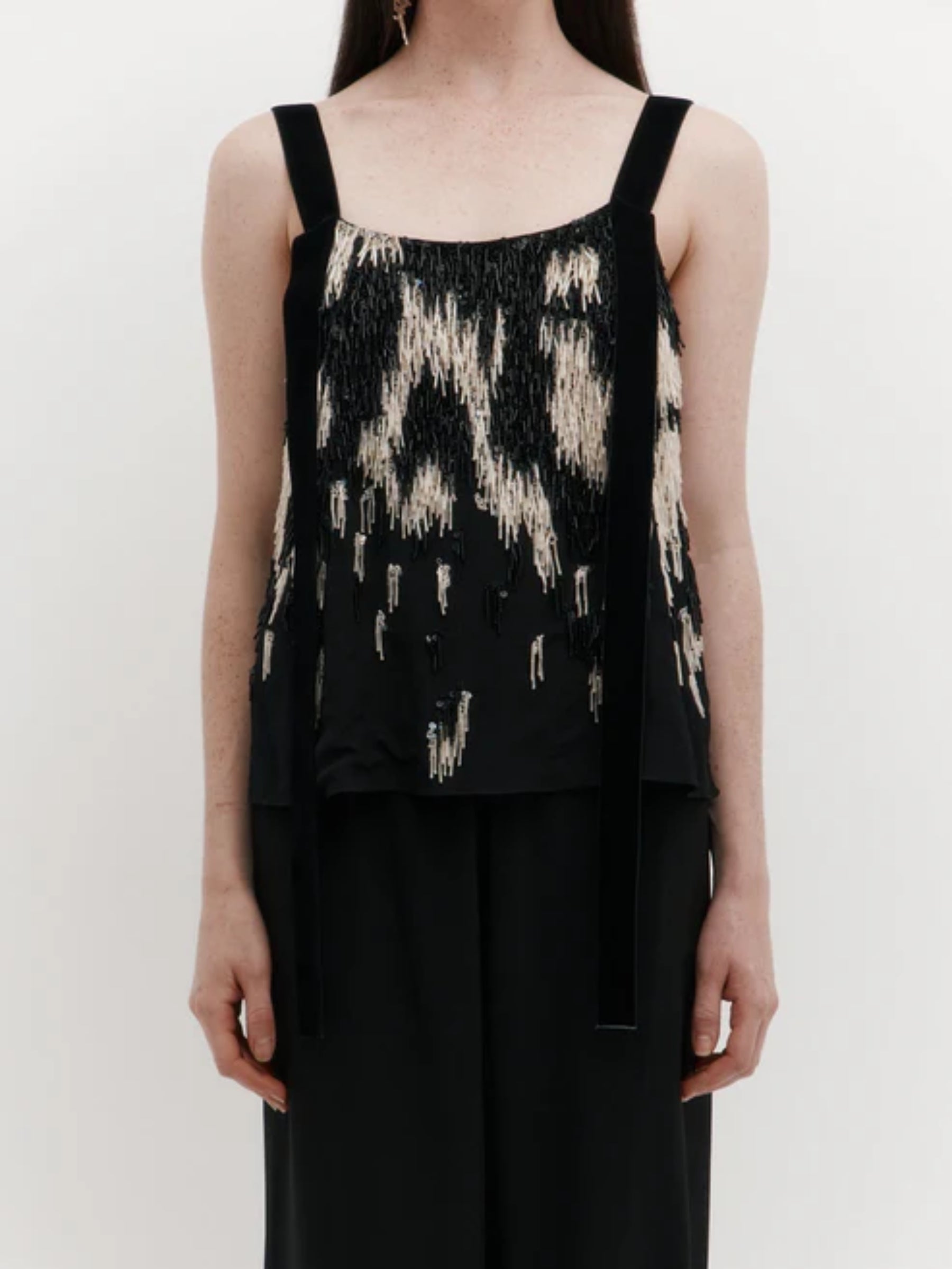 Harris Tapper Black Velvet Knot Top 