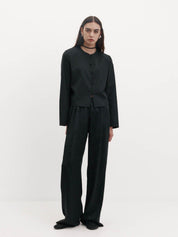 Harris Tapper Eileen Top in Black Wool Suiting