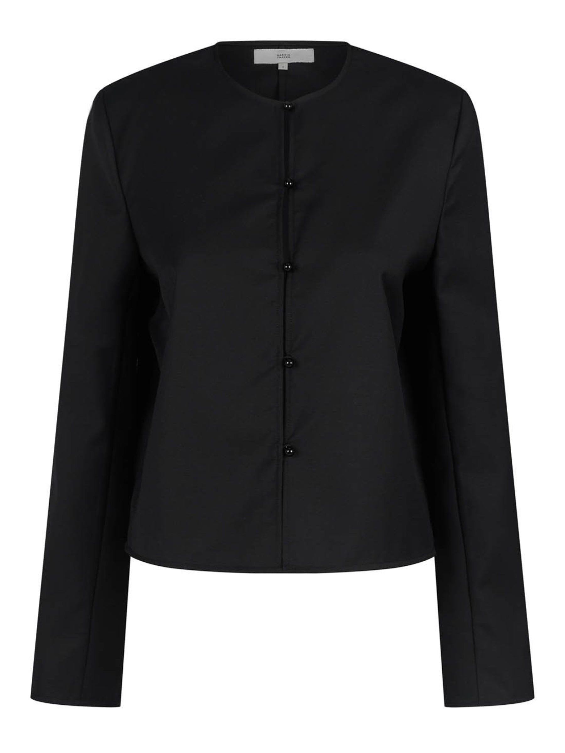 Harris Tapper Eileen Top in Black Wool Suiting