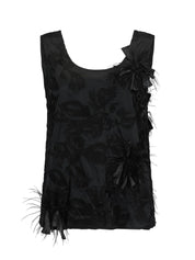 Harris Tapper Gigi Top in Feathered Embroidery in black