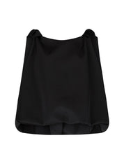 Harris Tapper Black Satin Knot Top