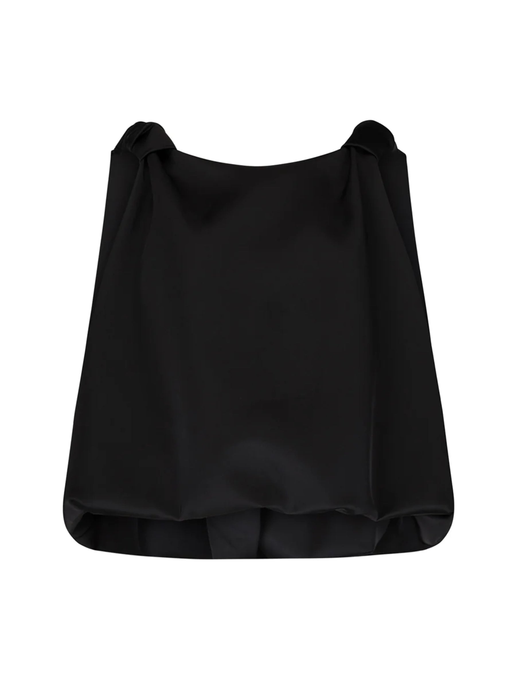 Harris Tapper Black Satin Knot Top