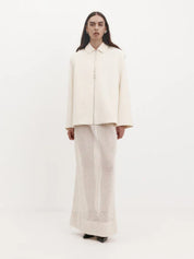 Harris Tapper Moon Jacket in Satin Faille in Ivory