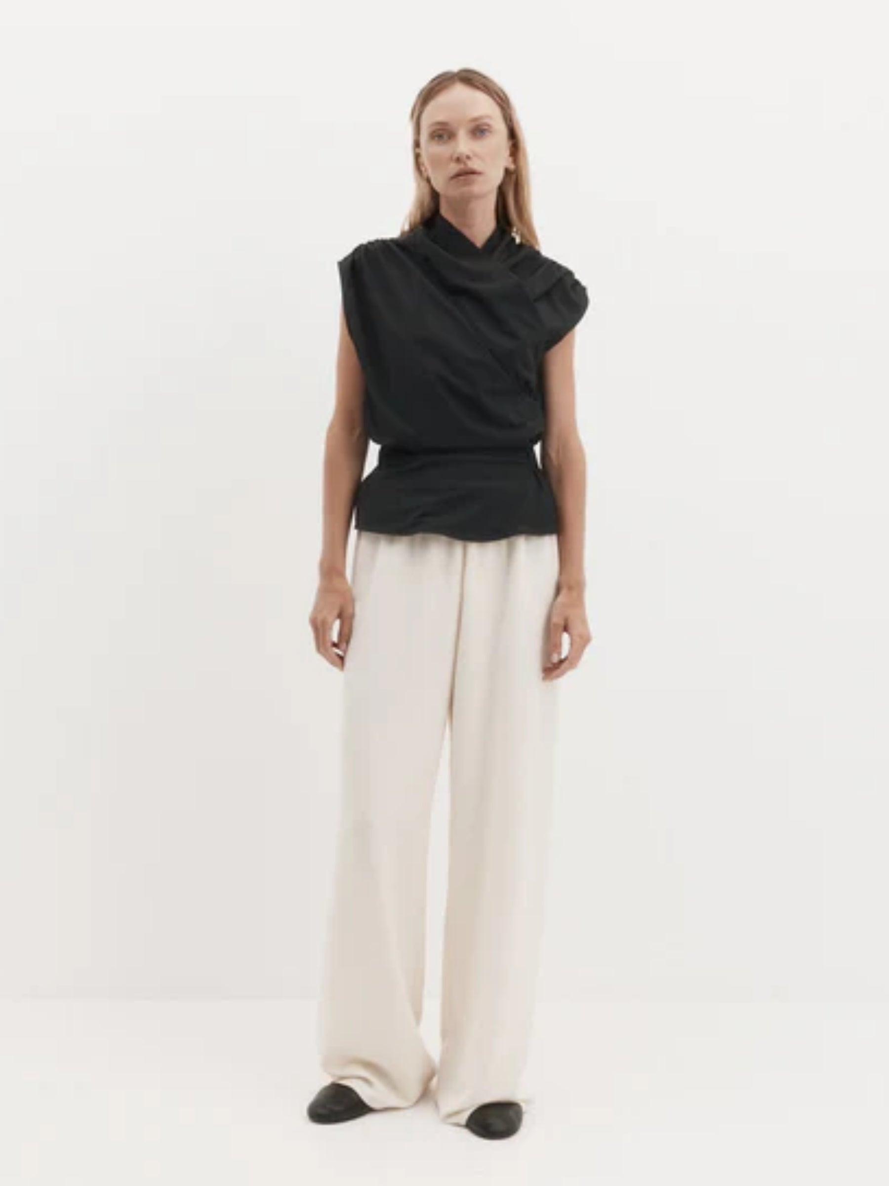 Harris Tapper Irving Trouser in Bone Drape Suiting