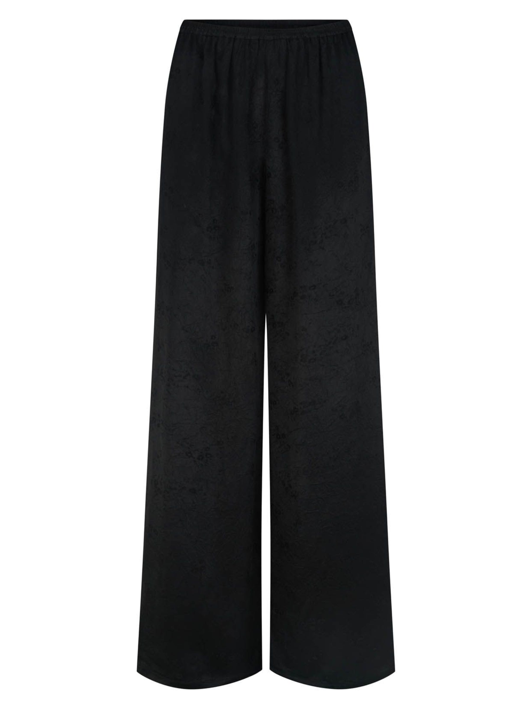 Harris Tapper Irving Trouser in Black Jacquard Satin