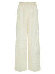 Harris Tapper Irving Trouser in Ivory Jacquard Satin