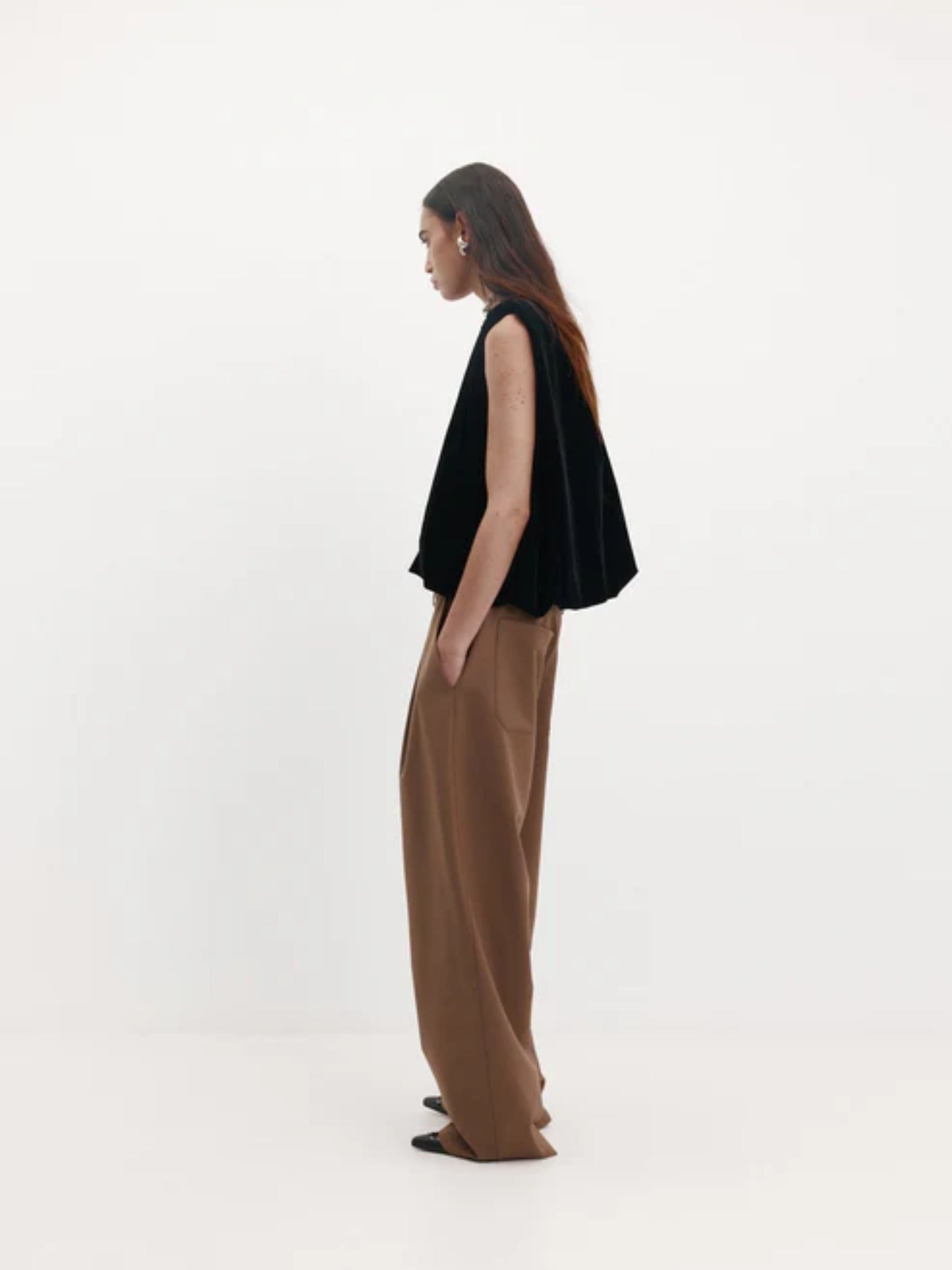 Harris Tapper Black Velvet Knot Top 