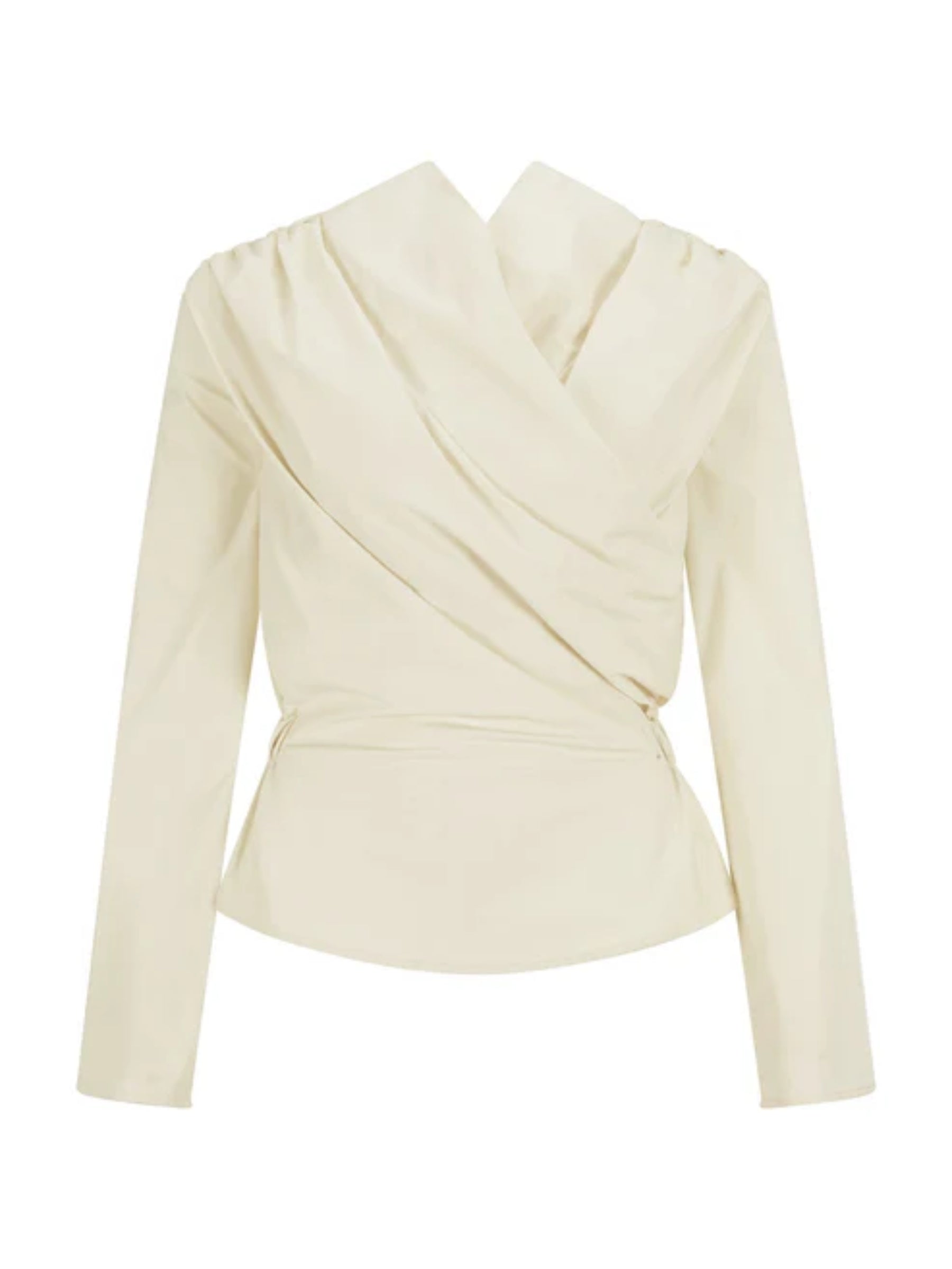 Harris Tapper | Long Sleeve Chaimberlain Top in Ivory Tech Taffeta