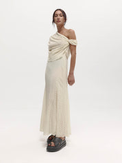 Harris Tapper Lucille Dress in Polka Dot Silk Chiffon